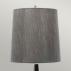 Nowoczesna lampa stojąca podłogowa czarna z szarym abażurem ASCENT ASCENT-FL-BLK Elstead Lighting polerowany nikiel